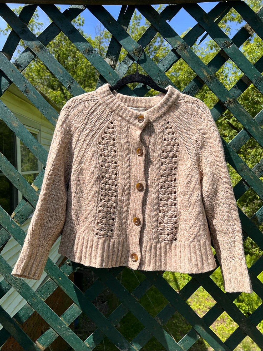 Everlane tan women’s cardigan